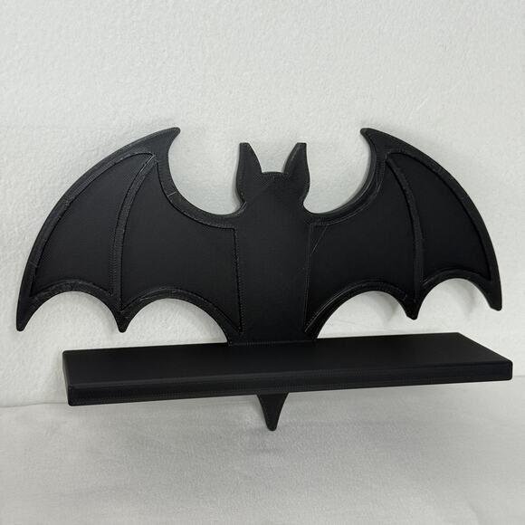 Bat Silhouette Shelf Plastic Halloween Theme Home Decor Goth Gothic Scary - Picture 1 of 6